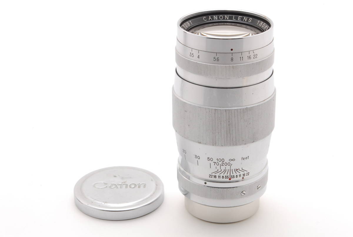 Canon Camera Co. Japan Canon Lens 135mm f3.5 Lマウント 動作も写りもOKです。概ねキレイです。前後キャップ付きです。
