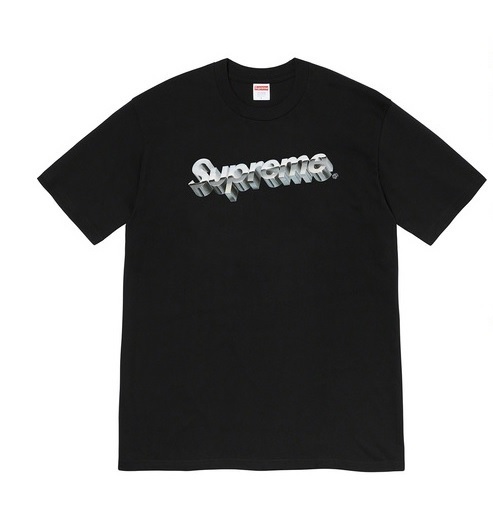 Supreme Chrome Logo Tee black Large L 20ss Tシャツ ブラック 黒 box motion