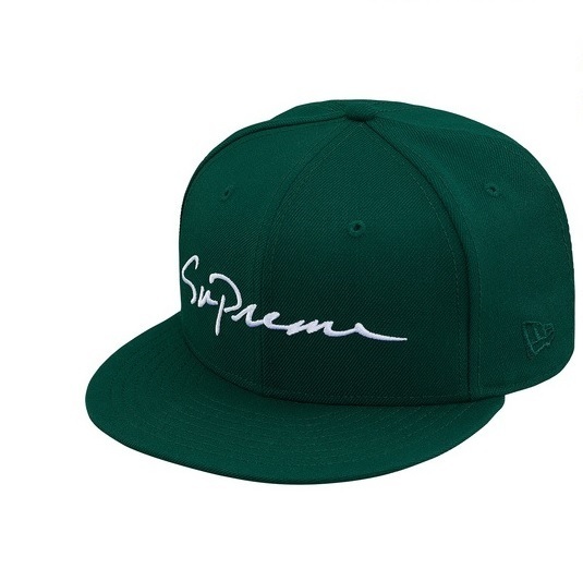Supreme Classic Script New Era Dark Green 7 3/8 18aw グリーン 緑 スクリプト キャップ ハット cap hat ニューエラ box logo