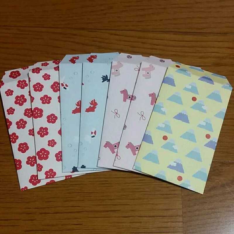 ポチ袋　お年玉袋　ミニ封筒　デザインペーパー　折り紙　ハンドメイド　7枚セット
