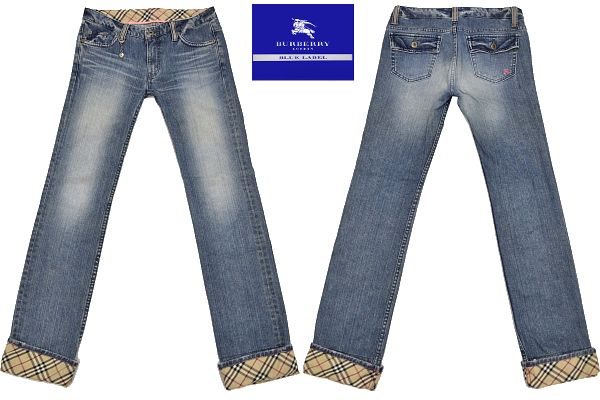 K-2580★送料無料★美品★BURBERRY LONDON BLUE LABEL バーバリー★正規品 三陽商会 ヴィンテージ加工 デニム ストレートジーンズ W24