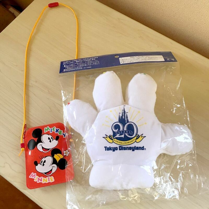 レア　20周年　東京ディズニーランド ディズニー ミッキーマウス パスカード入れ　パスケース　ミニーマウス　定期券　Suica入れ