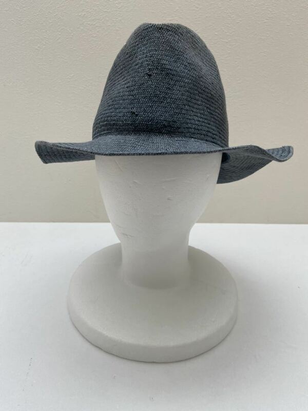 REINHARD PLANK size57くらい パナマ帽 中折れ帽 帽子 ハット インディゴブルー 青 蒼 碧 ストローハット