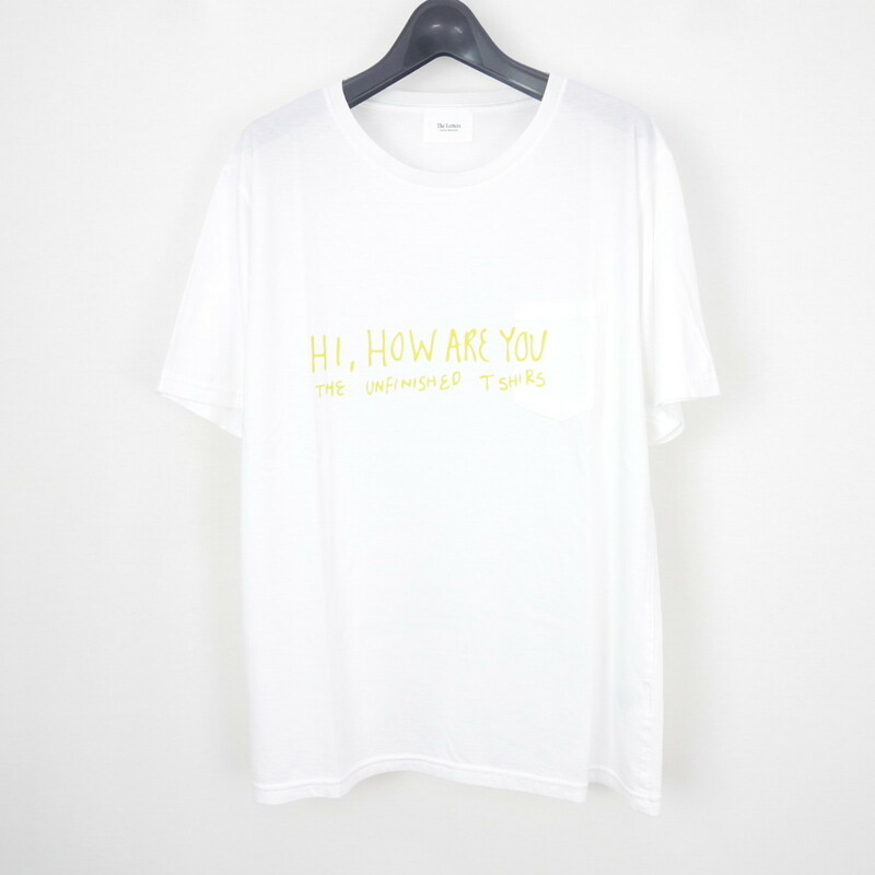 17SS The Letters ザ レターズ HI HOW ARE YOU POCKET T-SHIRT コットン 半袖 ロゴ プリント ポケット Tシャツ カットソー WHITE/YELLOW XL