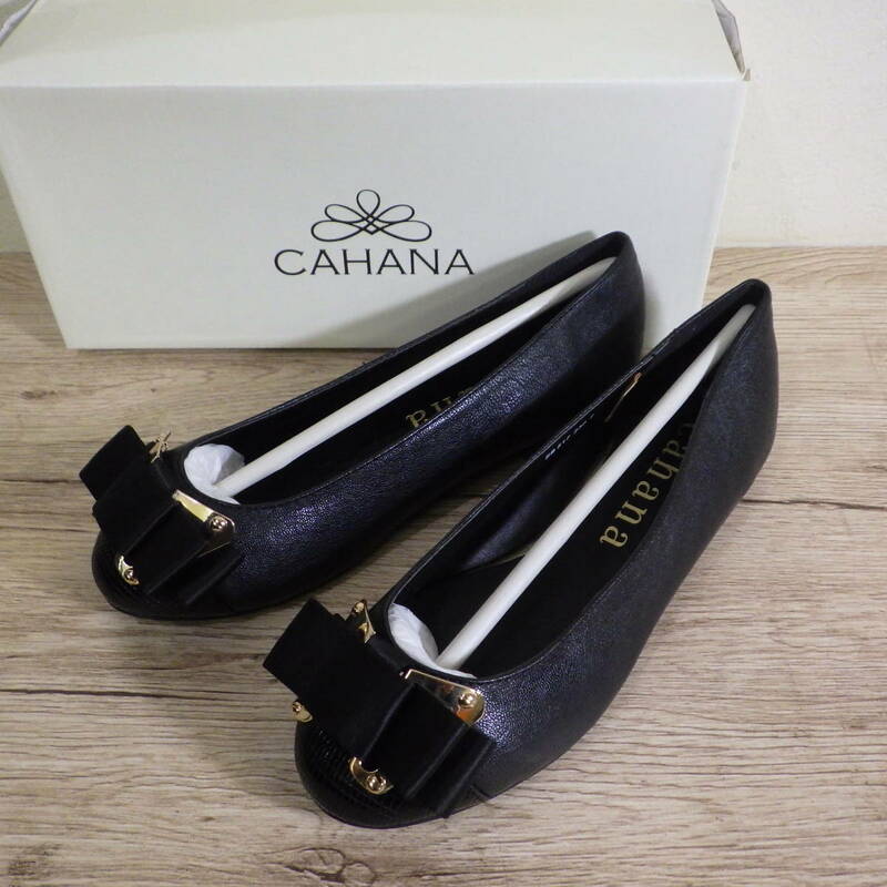 CAHANA　パンプス 23.0cm　黒/ブラック　リボン　未使用品