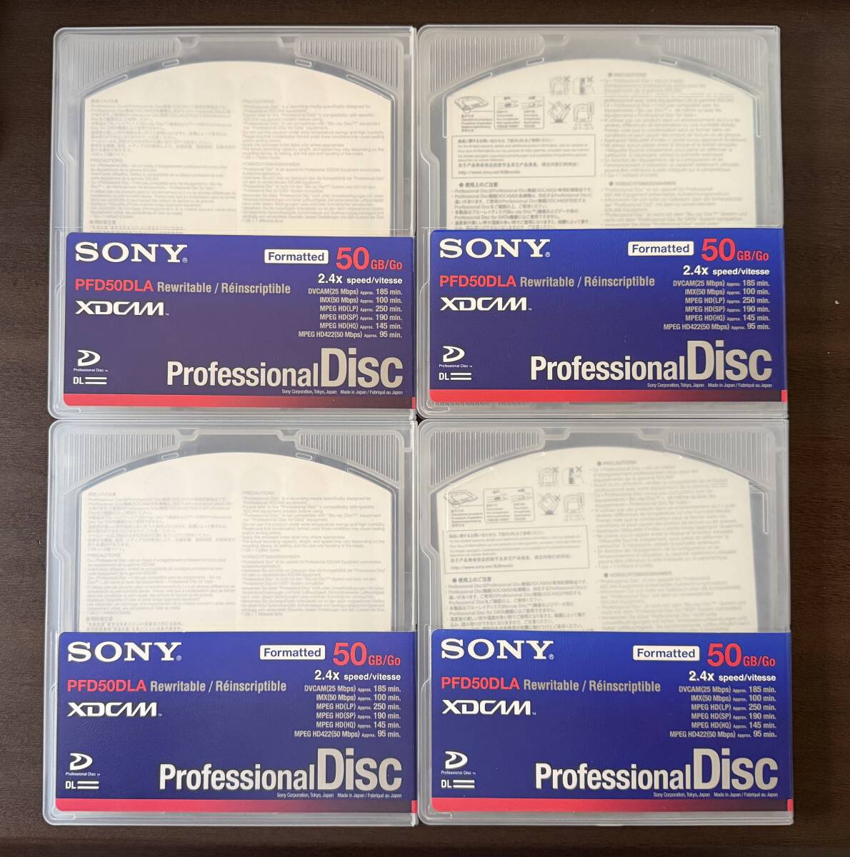 ☆送料無料・使用少ない・放送用 XDCAM ディスク『SONY PFD50DLA』 ４枚セット・書き読み動作確認済み☆
