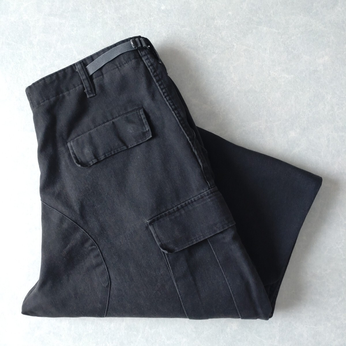 ■古着 米軍民間品/TRUSPEC ミリタリーパンツ コンバットパンツ ダブルニー 墨黒 L-L 実寸W36L34【L6314】