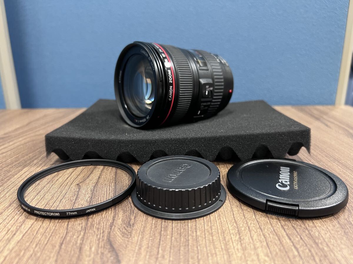Canon EF 24-105mm F4L IS USM AF・MF・IS確認済 プロテクター付 Lレンズ 現状品優先 キヤノン