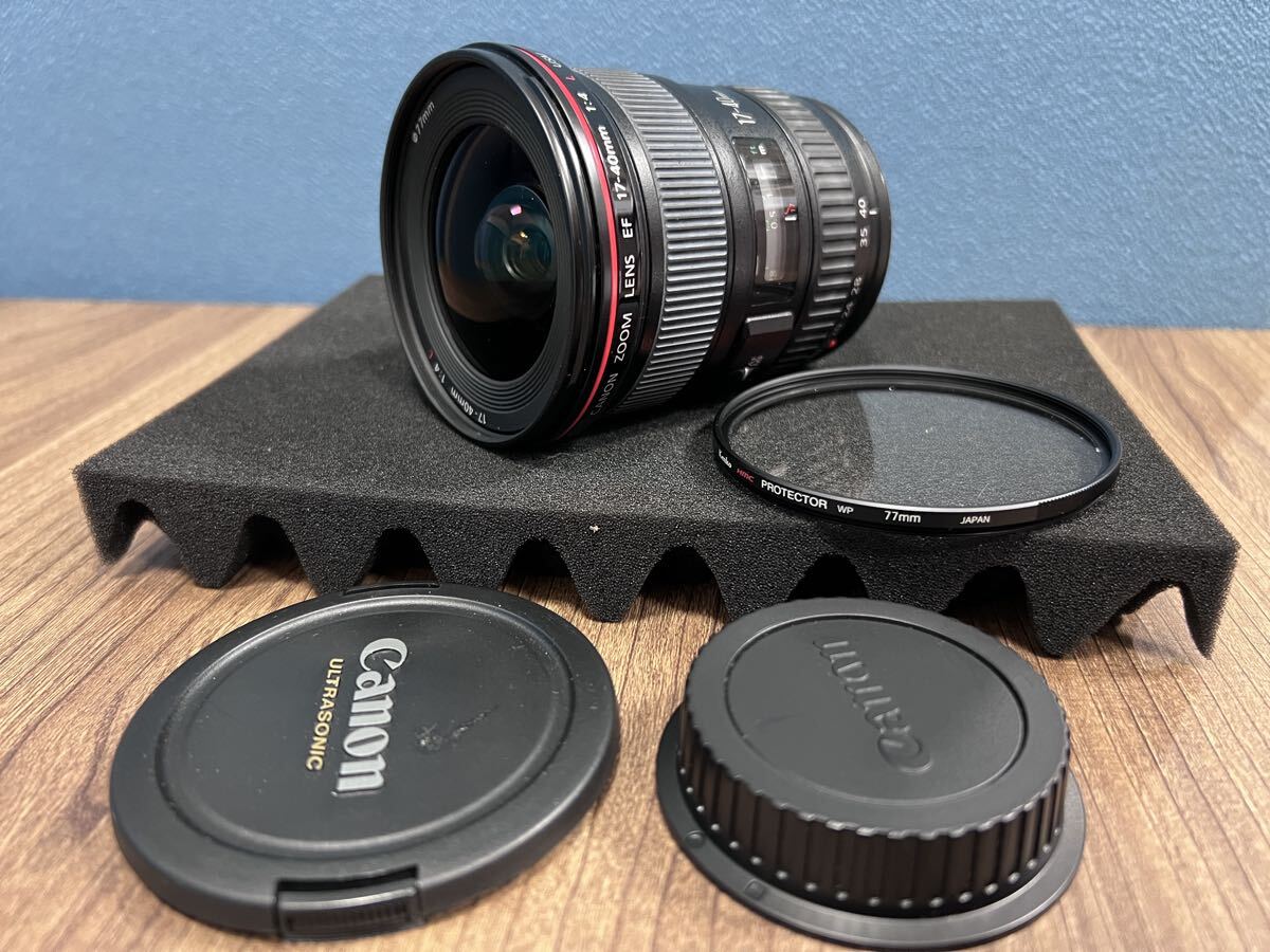 Canon EF 17-40mm F4L USM AF・MF確認済 プロテクター付 超広角Lレンズ 現状品優先 キヤノン