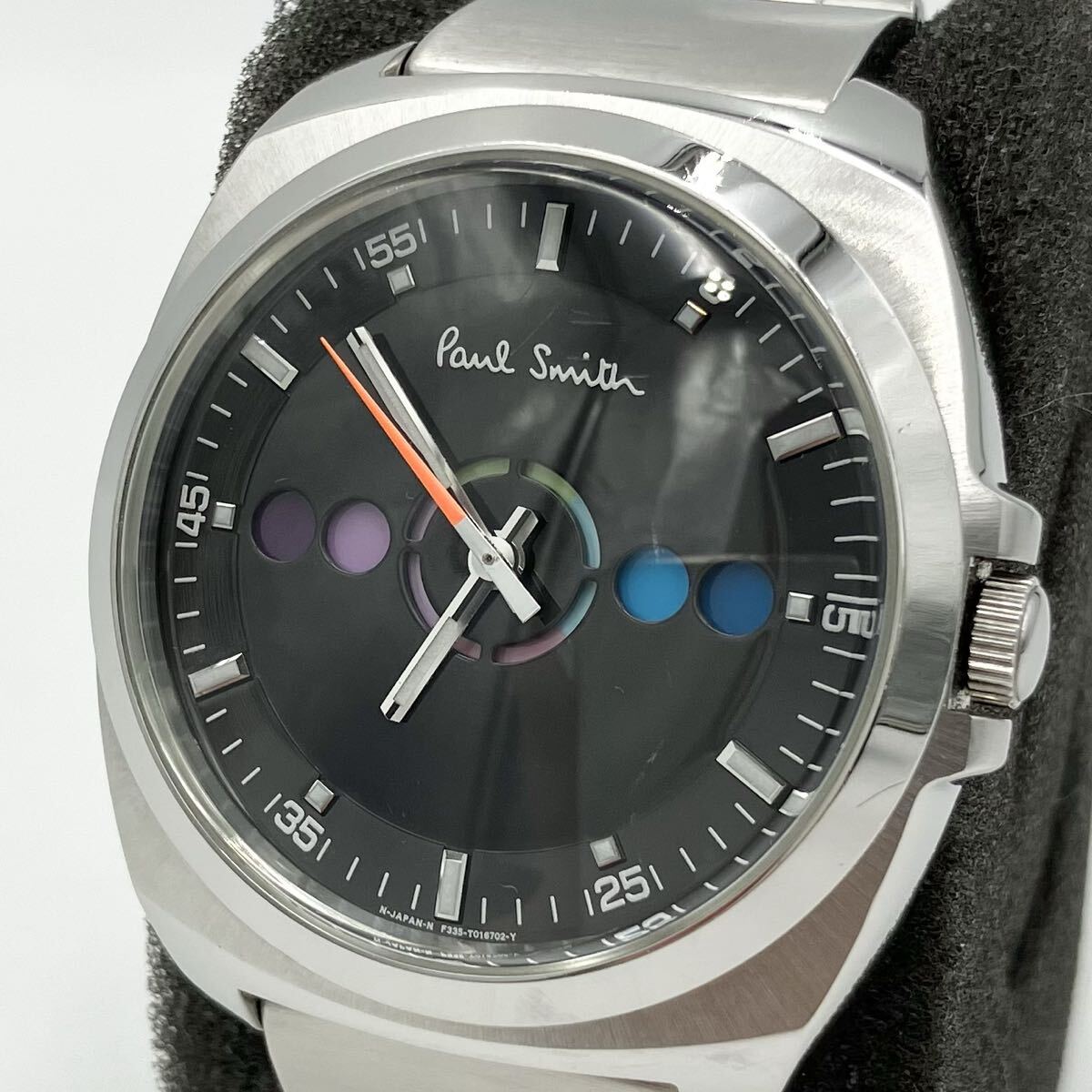 Paul Smith ポールスミス クォーツ腕時計 ファイブアイズホリゾンタル F335-T010482 TA ブラック文字盤 ステンレス 要電池交換