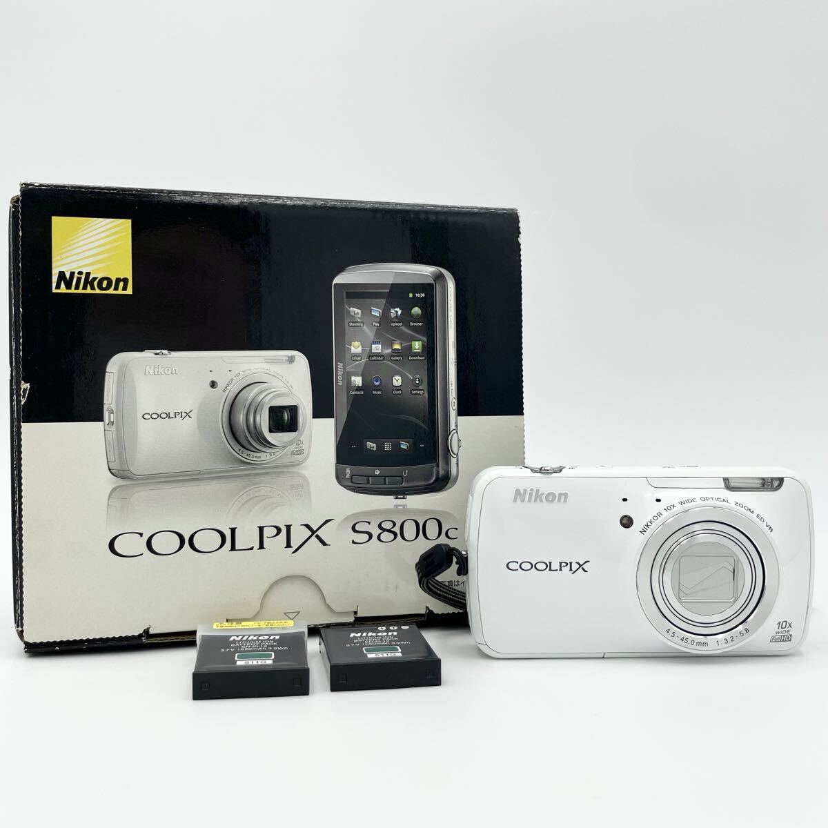 動作確認済み Nikon ニコン COOLPIX S800c クールピクス コンパクトデジタルカメラ デジカメ ホワイト 箱付 