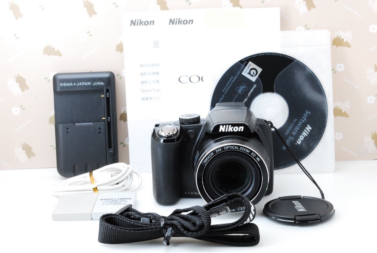 1円〜★美品★Nikon COOLPIX P90★超望遠24倍★高性能望遠デジタルカメラ★