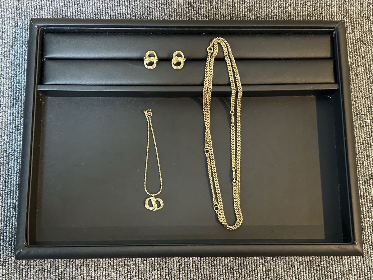 ディオール　ネックレス　イヤリング　ブレスレット　3点セット　Christian Dior 36g A_270