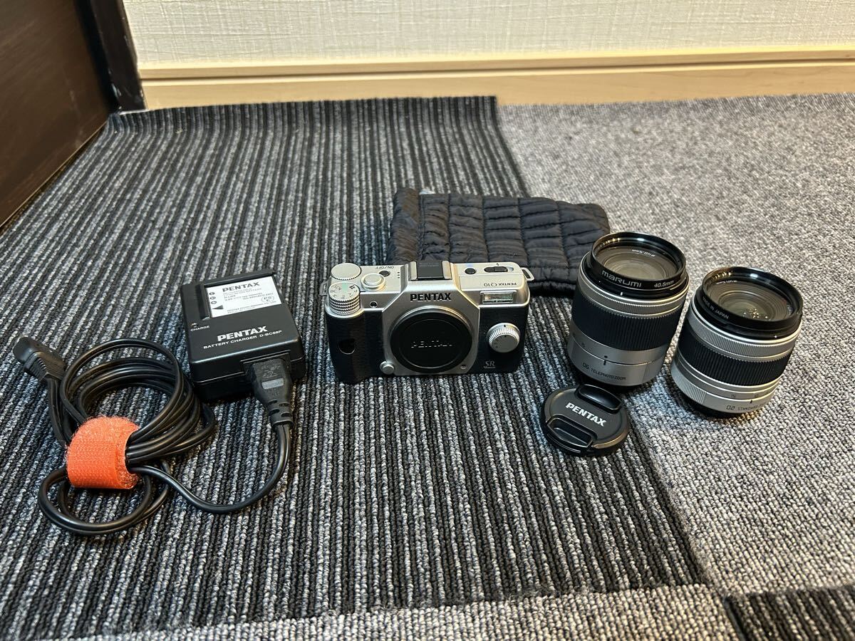PENTAX Q10 ミラーレス一眼 カメラ　デジタルカメラ 5-15mm/15-45mm 通電のみ確認済み　A_294