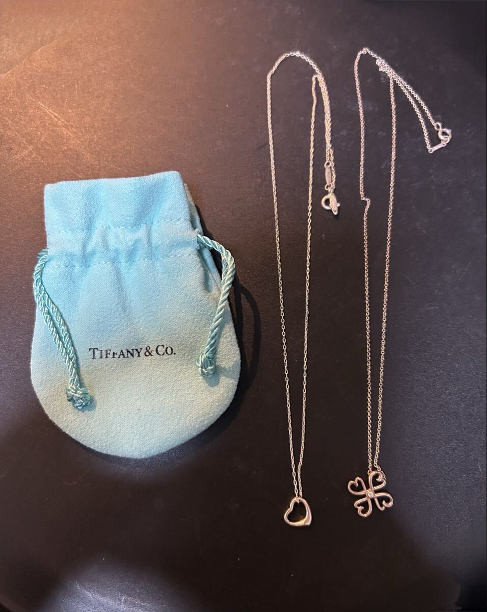 TIFFANY&Co. ティファニー　ネックレス　2本　ハート　クローバー　SV925 4g A_279