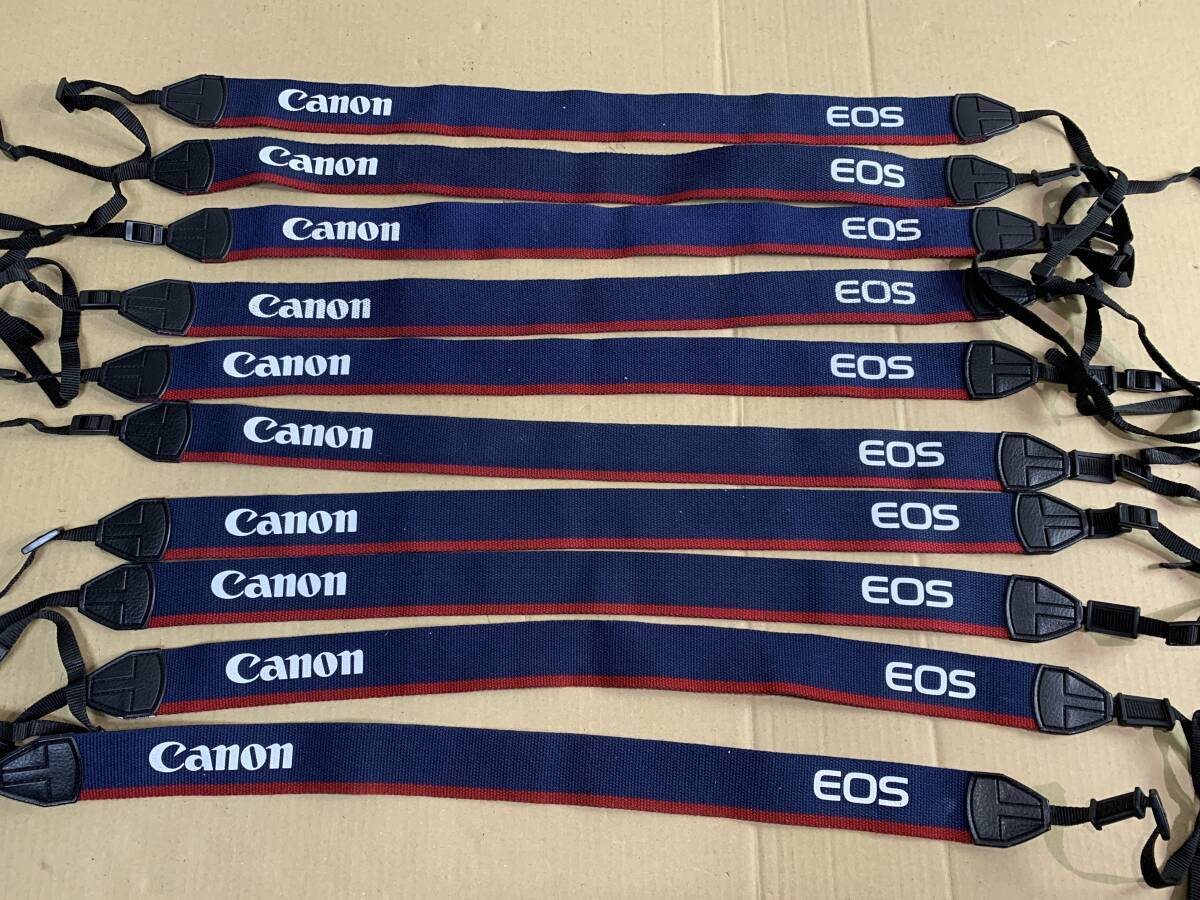 【10個】キャノン Canon EOS カメラ ストラップ 赤 青 RED Blue 大量 まとめて 現状品 ジャンク セット まとめ (109)