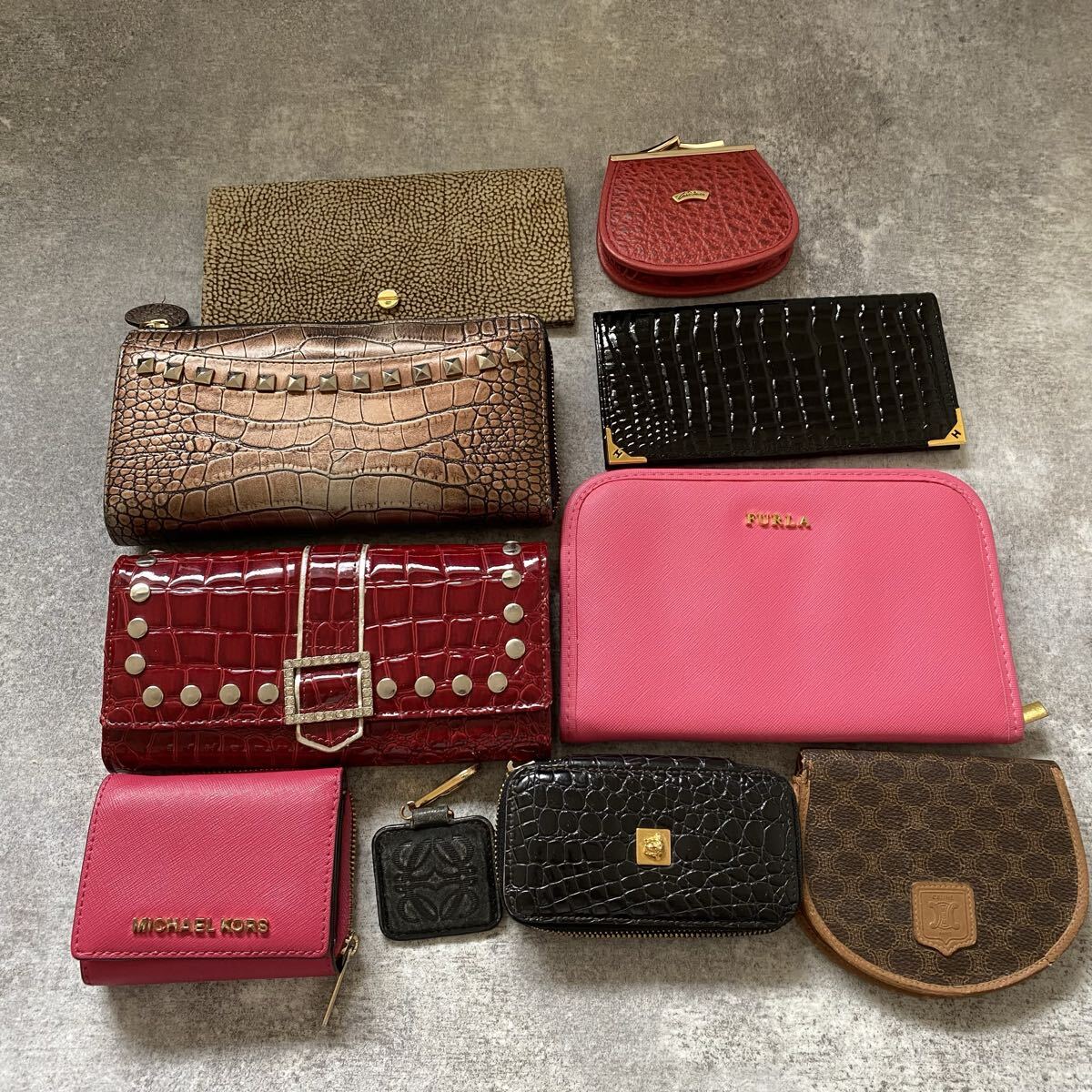 1スタ〜　セリーヌ　CELINE ヴェルサーチ　Versace ロエベ　LOEWE 財布　小物　まとめ　10点　セット　レザー　 長財布 折り財布
