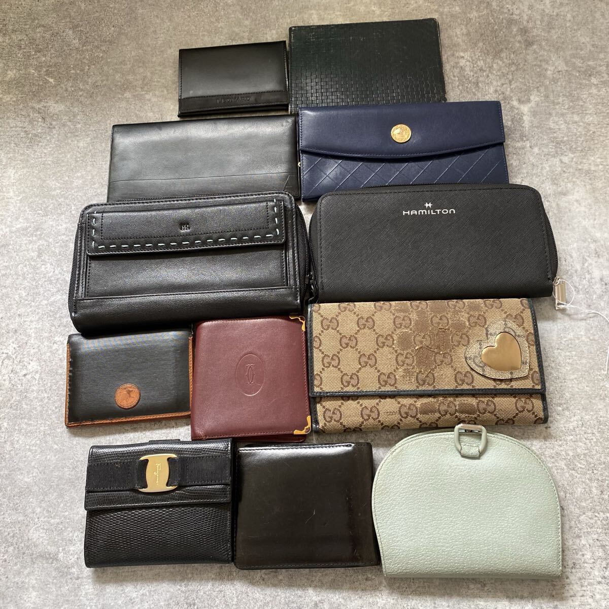 1スタ〜　GUCCI グッチ　カルティエ　フェラガモ　Versace ヴェルサーチ　財布　まとめ　12点　セット　 長財布　折り財布　レザー　