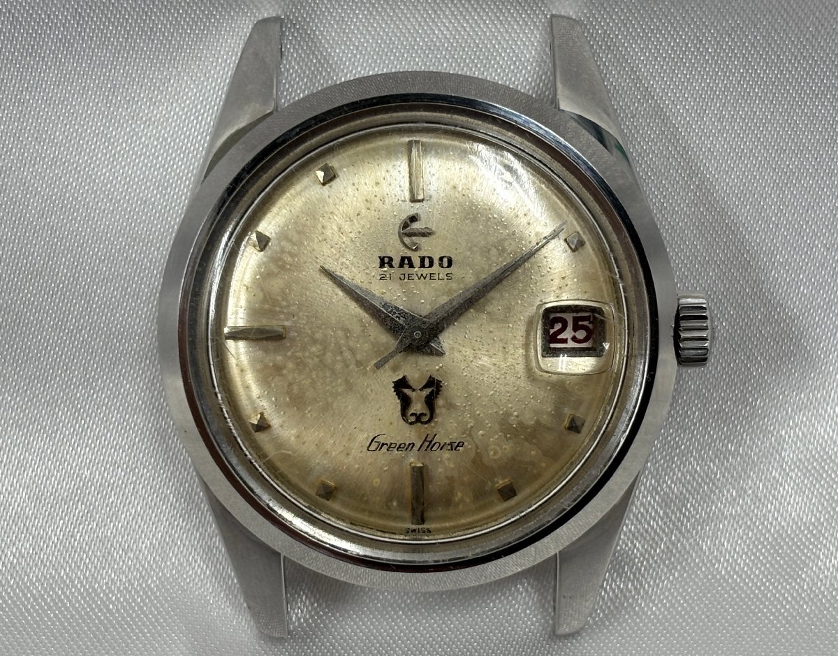 ジャンク RADO ラドー 時計 Green Horse グリーンホース 手巻き 稼働品 1円スタート 送料無料