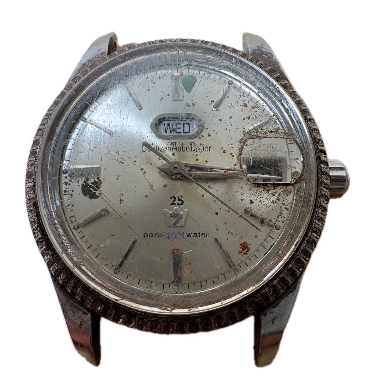 岸170 Citizen Auto Dater 7 シチズン オートデーター7 para water 25石 デイデイト腕時計ADSS51302-TA 50503644稼働品