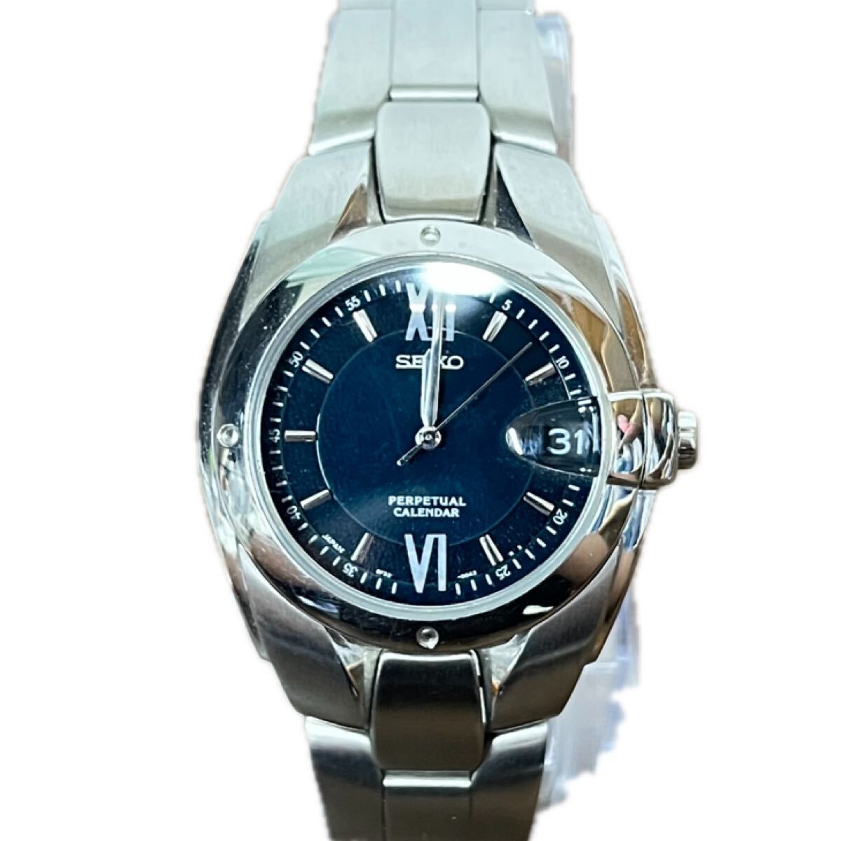 雷216 SEIKO パーペチュアルカレンダー 8F32-005A ブルー文字盤 腕時計 セイコー PERPETUAL CALENDAR