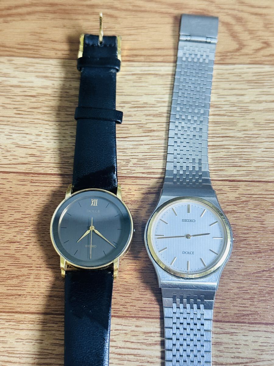 No.33 SEIKO DOLCE 8N40-6090 5E31-6C10 メンズ クォーツ 2本セット 中古