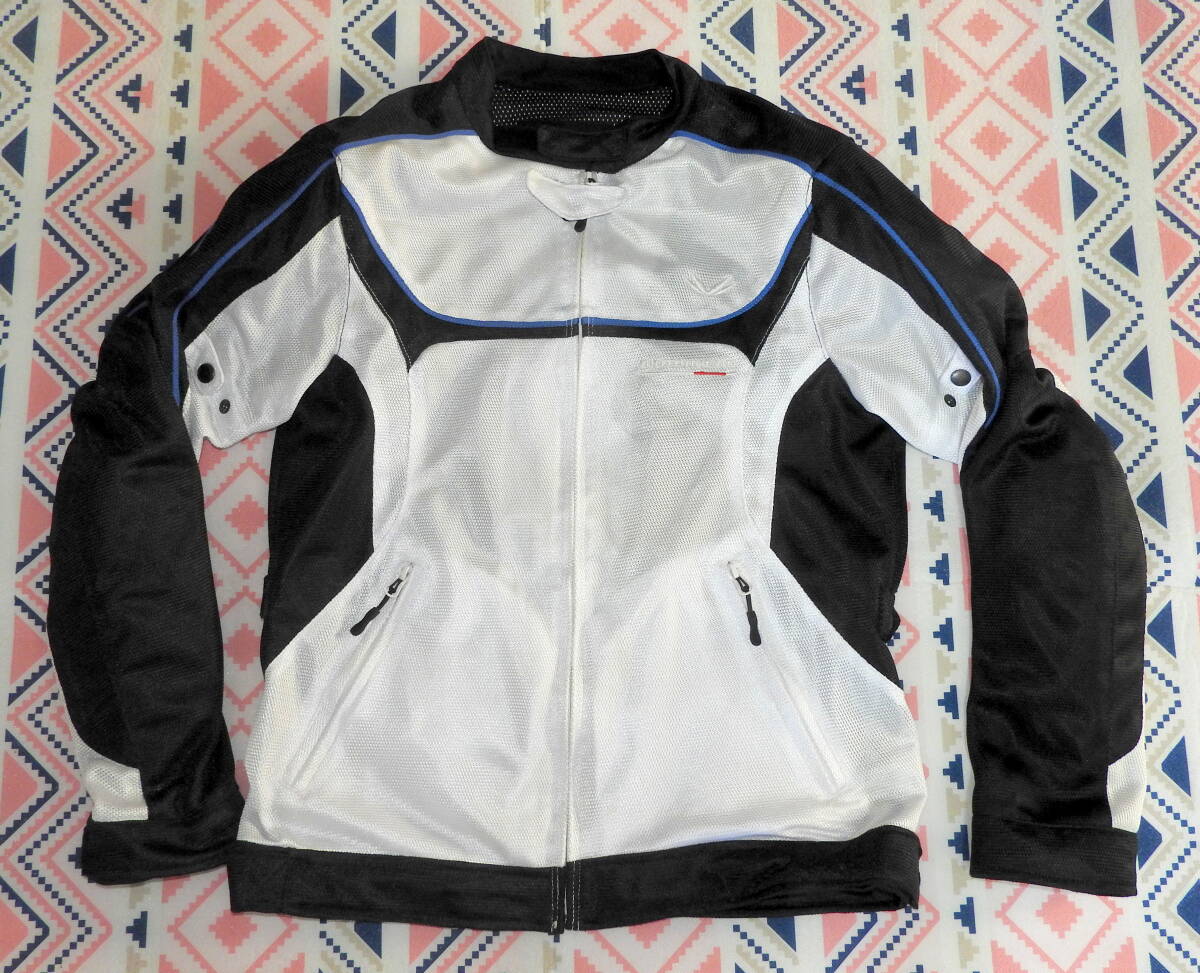 motorhead riders★メッシュ ライディングジャケット★Lサイズ★白/黒★モーターヘッドライダース★USED品