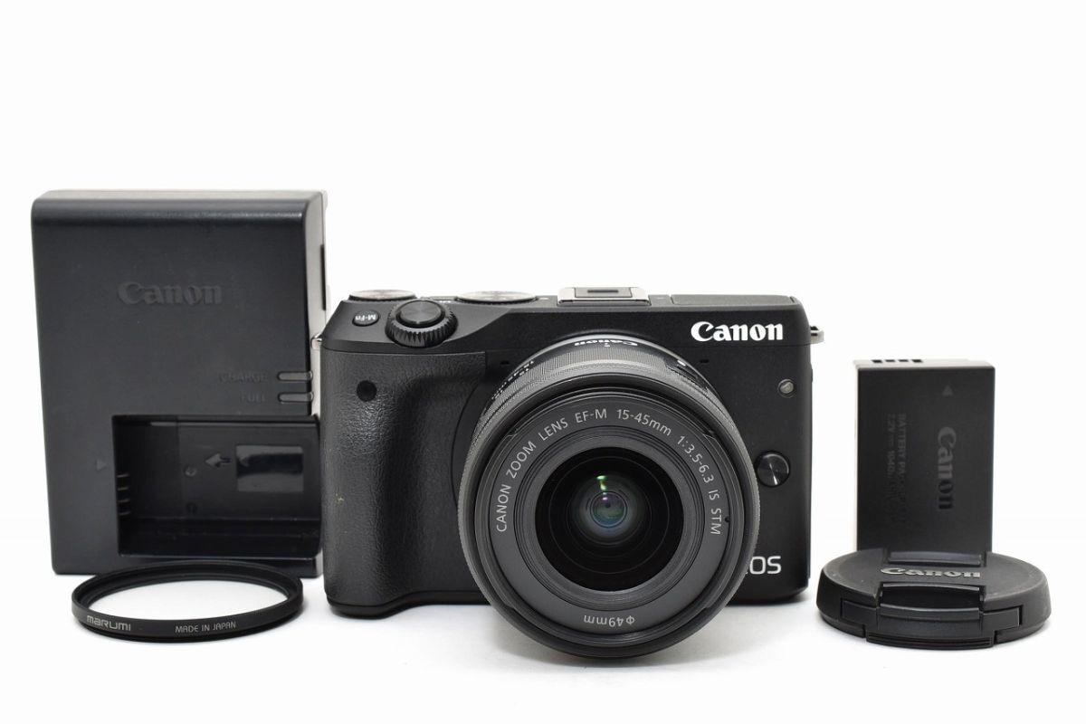 [美品] Canon キャノン EOS M3 + EF-M 15-45mm レンズ #2940706