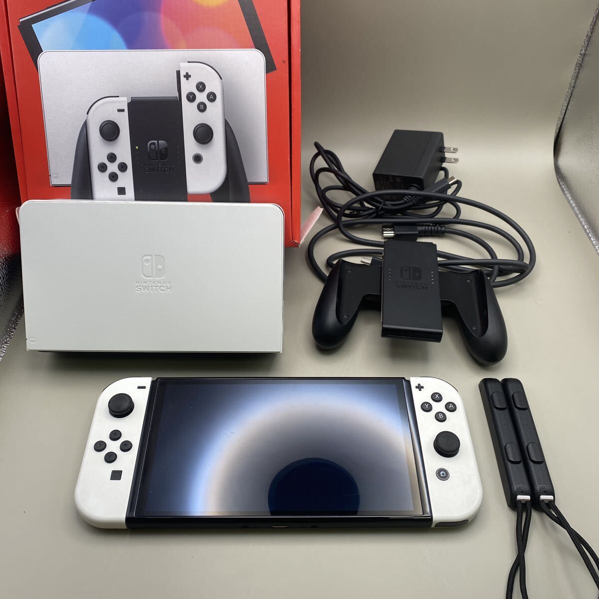 動作確認/初期化済 Nintendo Switch 有機ELモデル HEG-001 ホワイト 本体（22982）