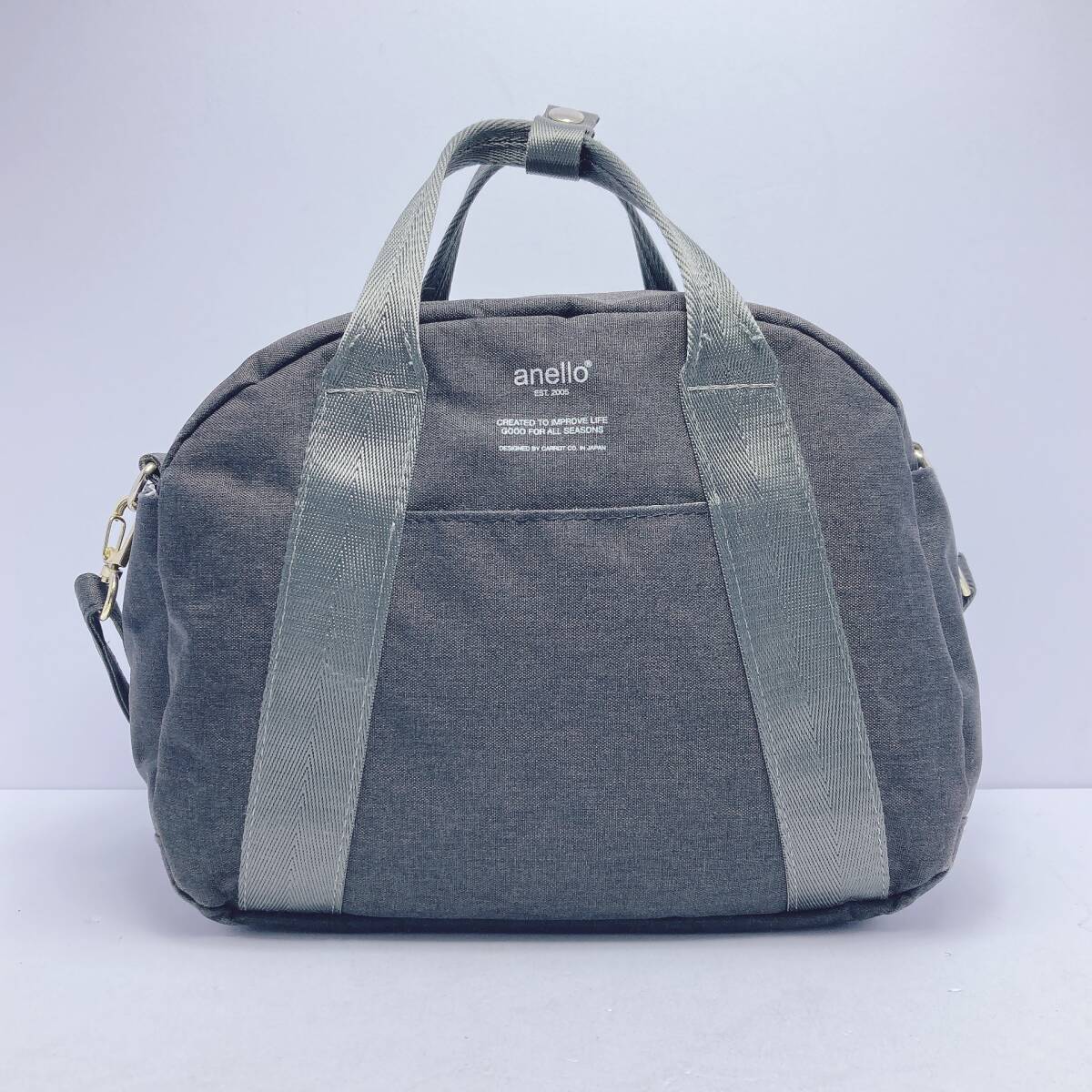 4776◯ anello アネロ 2WAY ハンドバッグ ショルダーバッグ ブラック 黒 ナイロン キャンバス レディース クロスボディバッグ