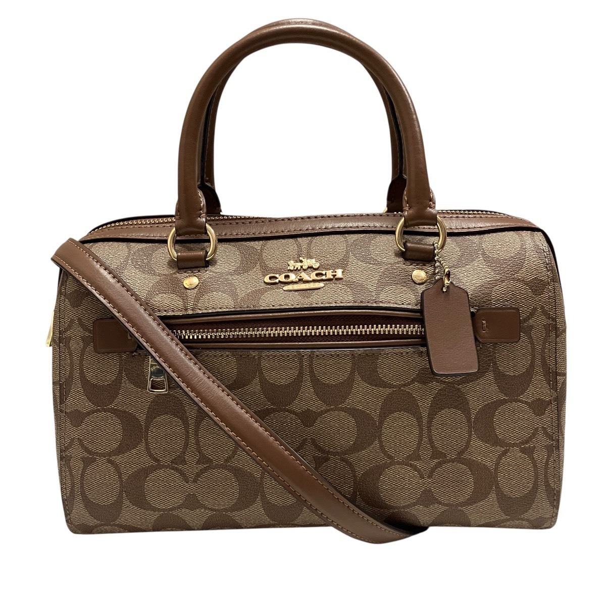 コーチ COACH ローアン サッチェル ハンドバッグ シグネチャー F83607 中古☆0326