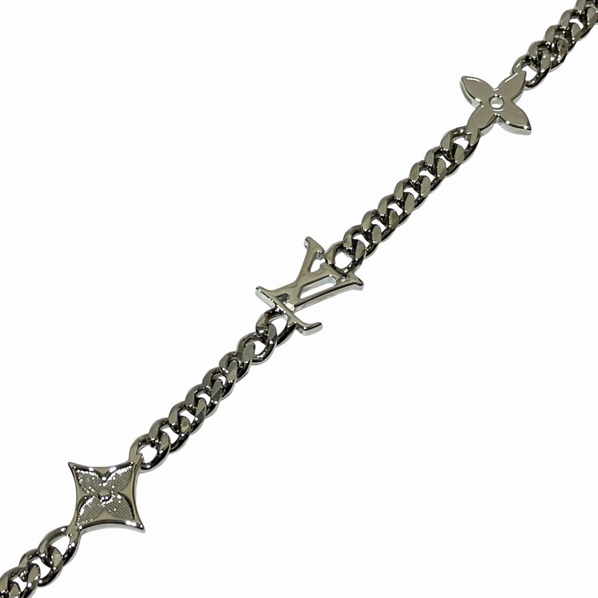 ルイ・ヴィトン LOUIS VUITTON モノグラム ロウ ネックレス　アクセサリー 総重量約26.2g 約64cm メタル M01490 中古 美品 送料無料☆0335