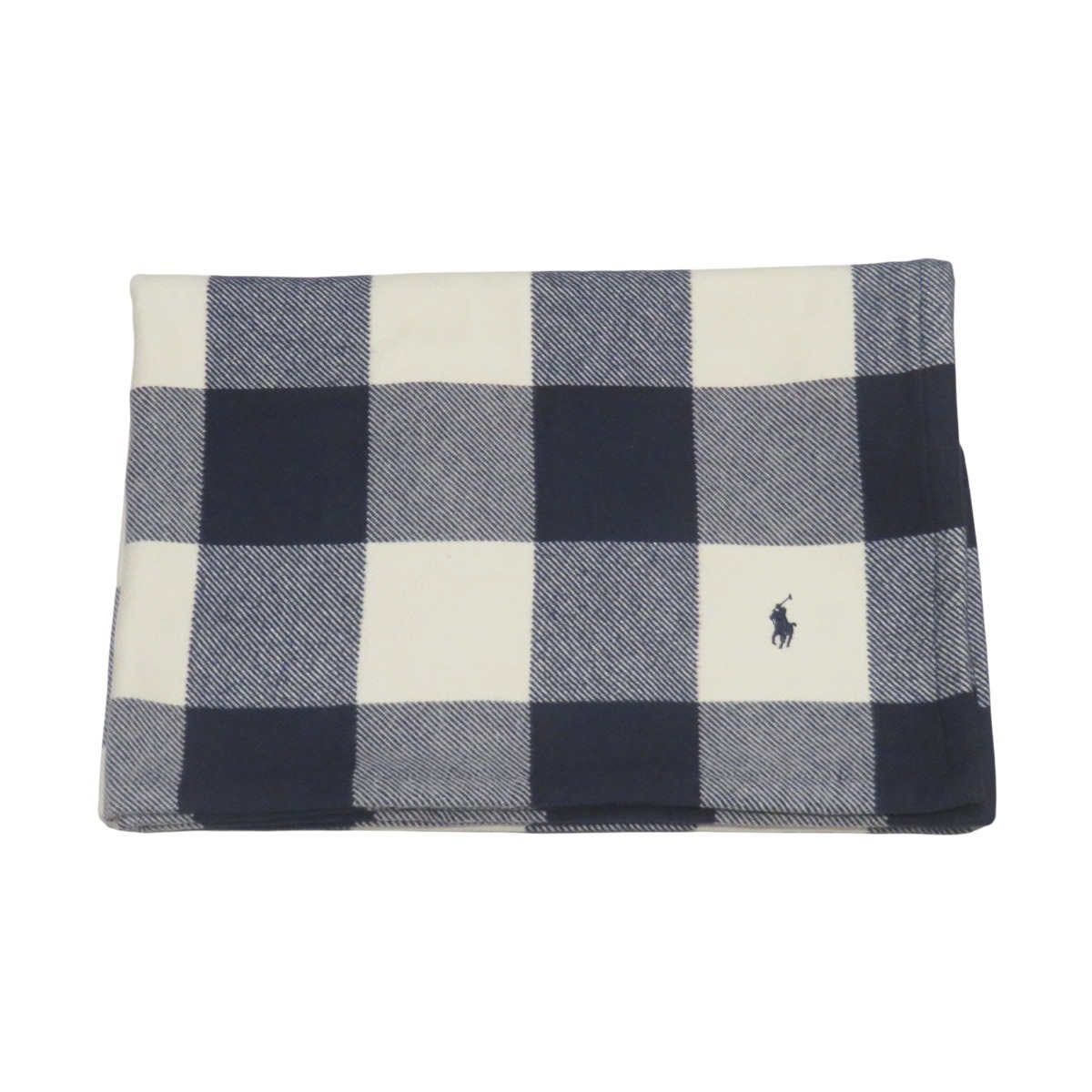 ラルフローレン RALPH LAUREN F21 バッファローチェック ハーフコットンブランケット 綿・コットン 5062-1502-19 中古☆0329