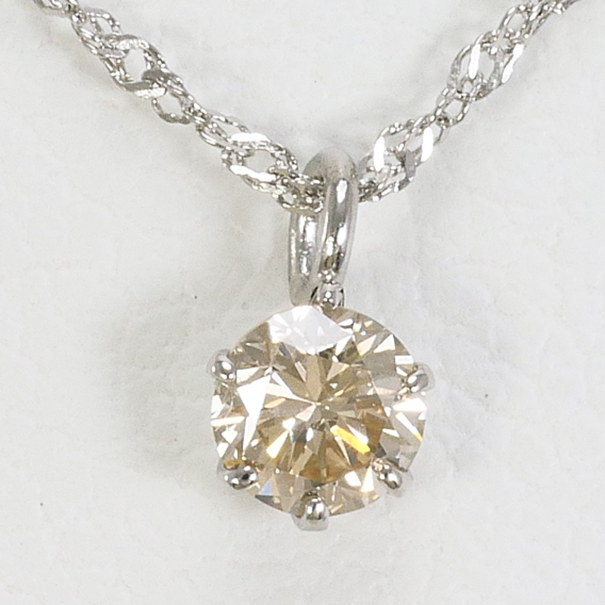 PT900/プラチナ PT850/プラチナ ネックレス ダイヤ 0.13 総重量約0.6g 約42cm ジュエリー 中古 美品 送料無料☆0338