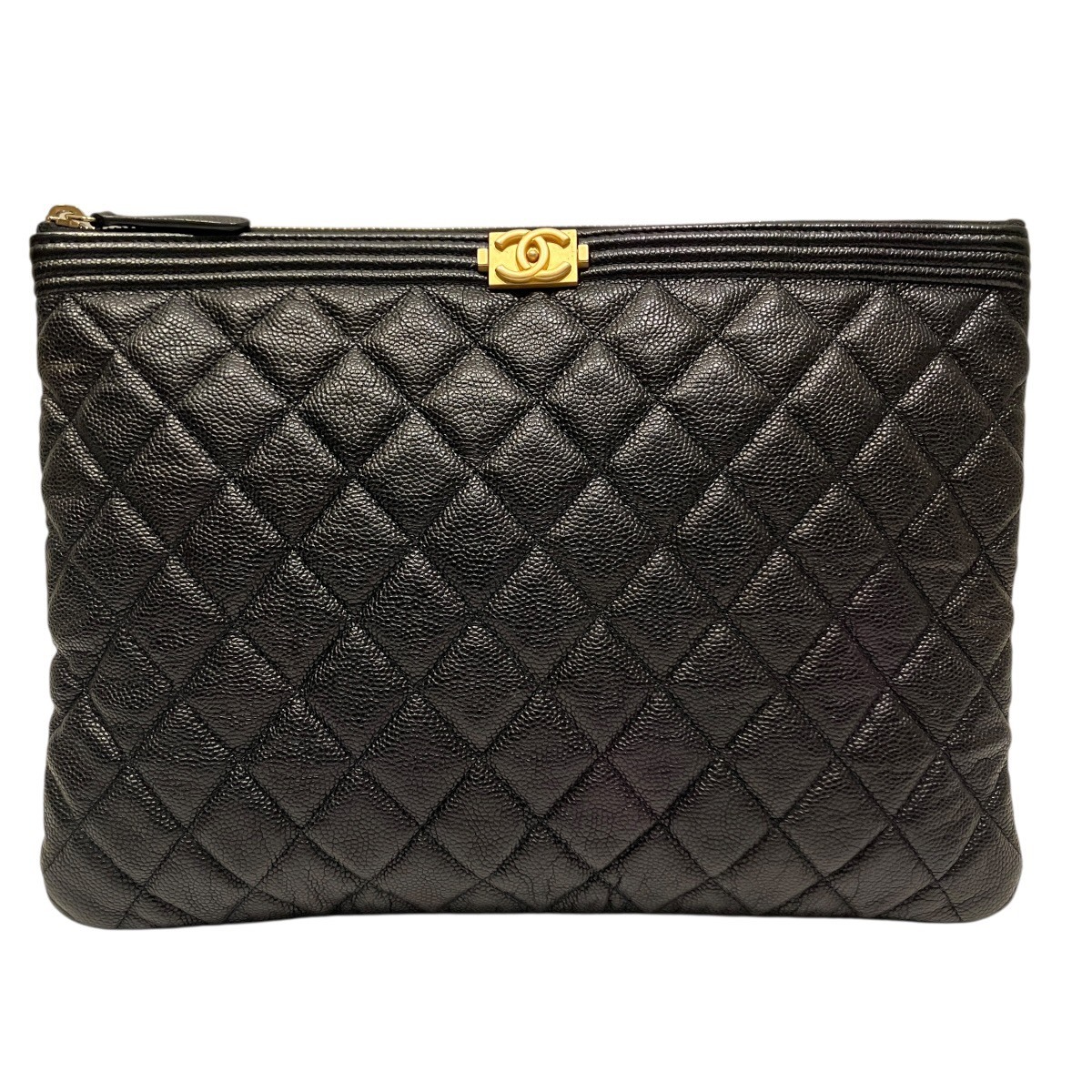 シャネル CHANEL クラッチバッグ ボーイシャネル キャビアスキン 中古☆0202