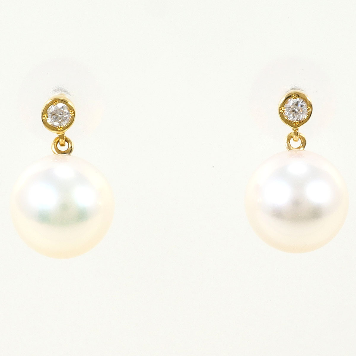 スタージュエリー STAR JEWELRY K18YG ピアス パール ダイヤ 0.01 総重量約1.3g ジュエリー 中古 美品 送料無料☆0315