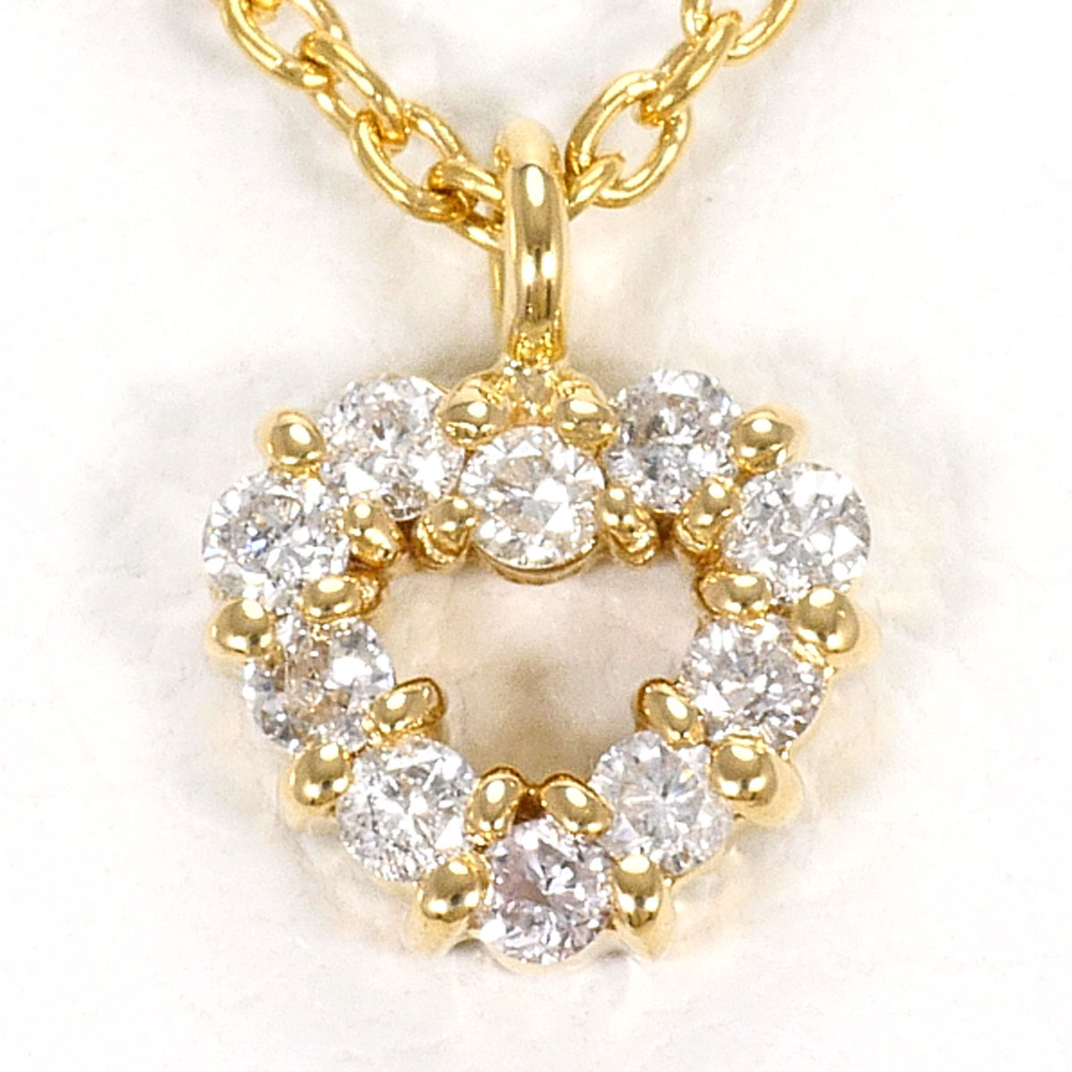 K18YG ネックレス ダイヤ 0.16 総重量約1.9g 約40cm ジュエリー 中古 美品 送料無料☆0338