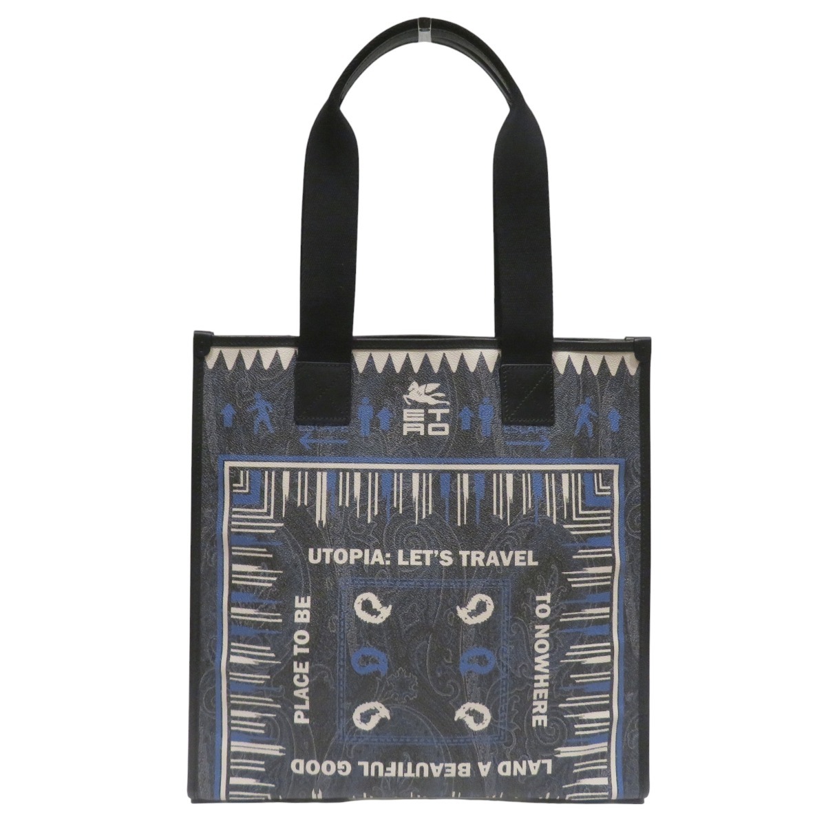 エトロ ETRO ペイズリー×バンダナ トートバッグ PVC 綿・コットン 1N899 2929 200 中古☆0329