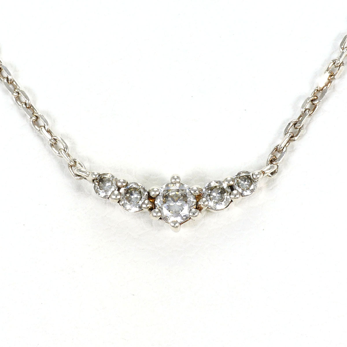 ヨンドシー 4℃ シルバー ネックレス ジルコニア 総重量約1.4g 約39cm ジュエリー 中古 美品 送料無料☆0315