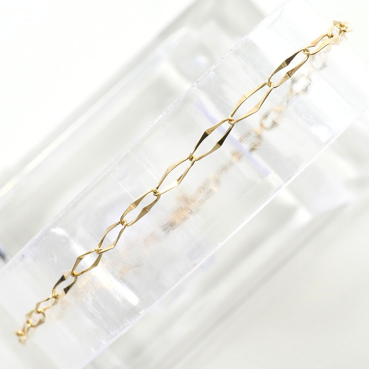 K10YG ブレスレット 総重量約0.6g 約18cm ジュエリー 中古 美品 送料無料☆0315