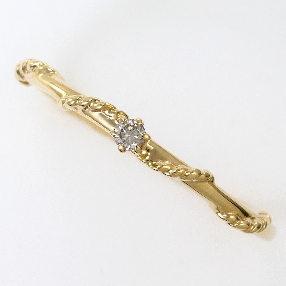 K10YG リング・指輪 13号 ダイヤ 総重量約1.0g ジュエリー 中古 美品 送料無料☆0315