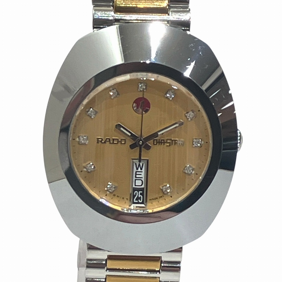 ラドー RADO ダイアスター 腕時計 デイデイト 総重量約108.6g SS SS 自動巻き ゴールド文字盤文字盤 648.0408.3 中古☆0310