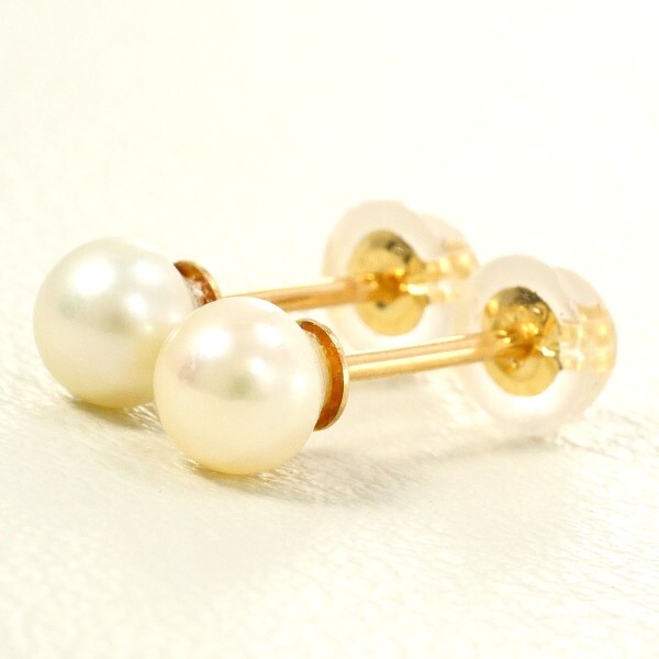 K18YG ピアス パール（真珠） 総重量約0.5g 中古 美品 送料無料 ☆0315