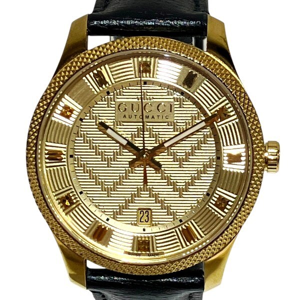 グッチ エリクス YA126340 自動巻 時計 腕時計 メンズ ☆0303