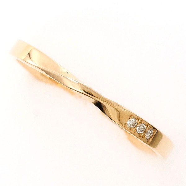 エテ K10PG リング 指輪 13号 ダイヤ 0.01 総重量約1.2g 中古 美品 送料無料 ☆0315