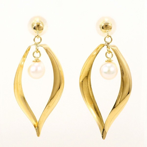 K18YG ピアス パール（真珠） 総重量約0.9g 中古 美品 送料無料 ☆0315