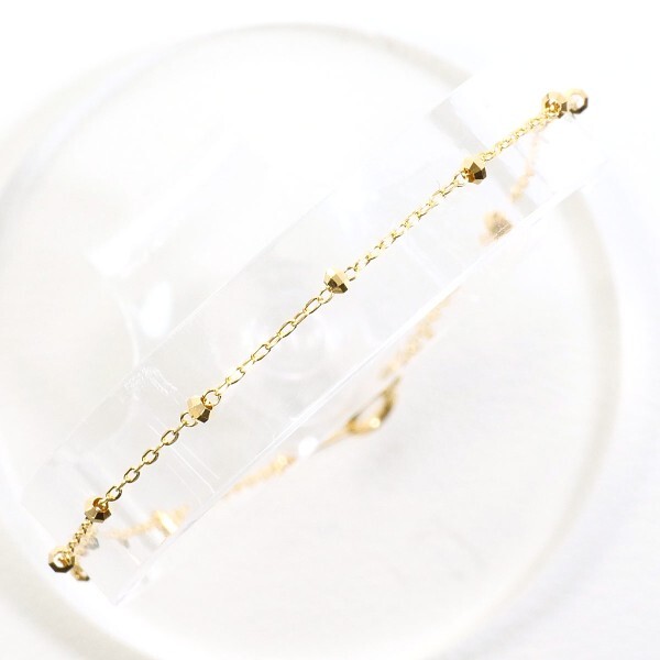 K18YG ブレスレット 総重量約0.6g 約18.5cm 中古 美品 送料無料 ☆0315