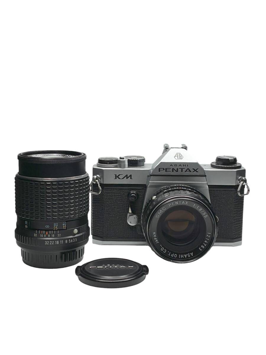 PENTAX KM / SMC 55mm F1.8 / SMC M 150mm F3.5 ペンタックス 一眼レフ 稼働品 //AM109401