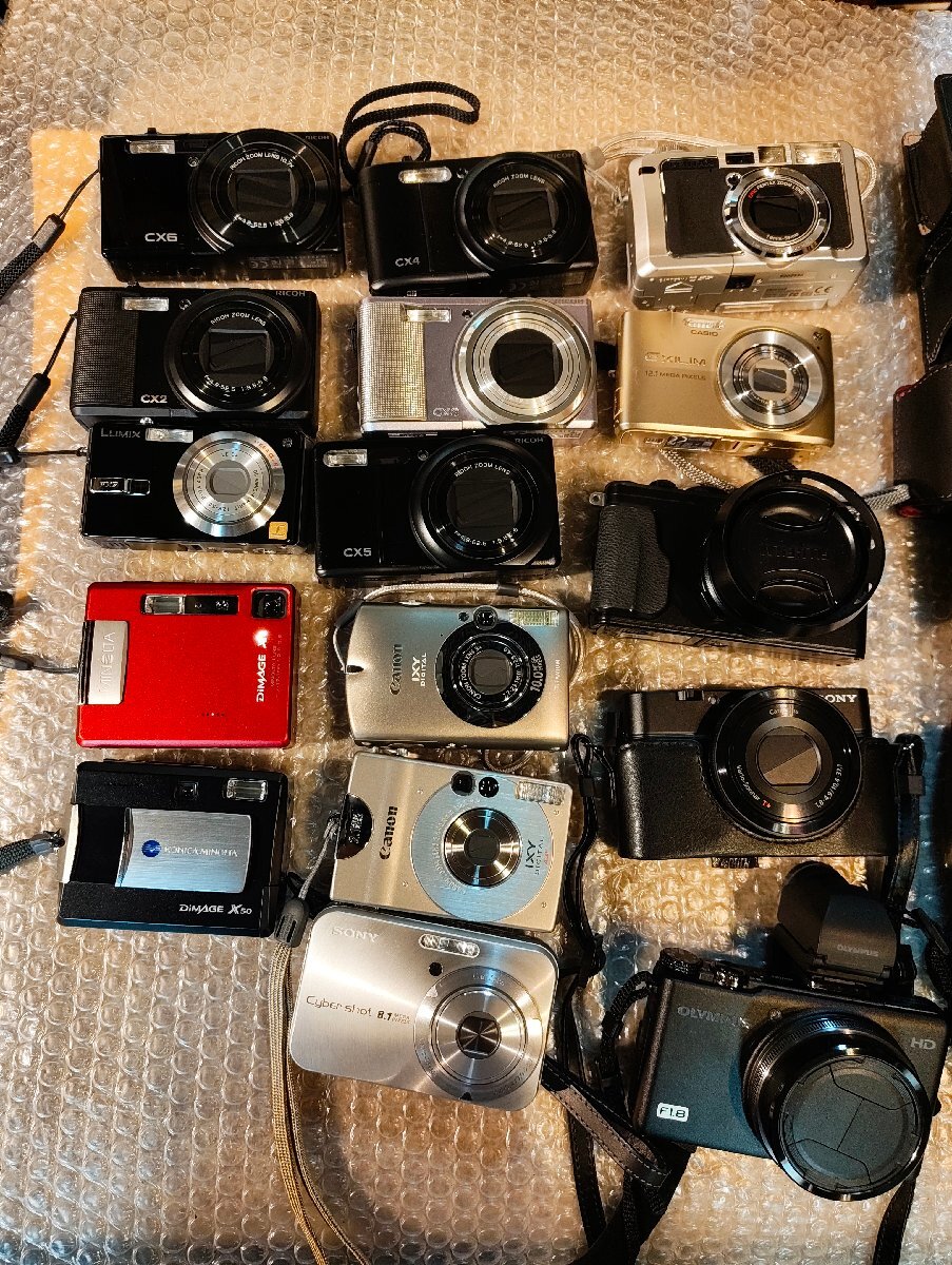 ■デジカメ詰め合わせ① ジャンク扱い Canon RICOH CX LUMIX OLYMPUS SONY RX-100 FUJIFILM X-70 PENTAX MINOLTA等