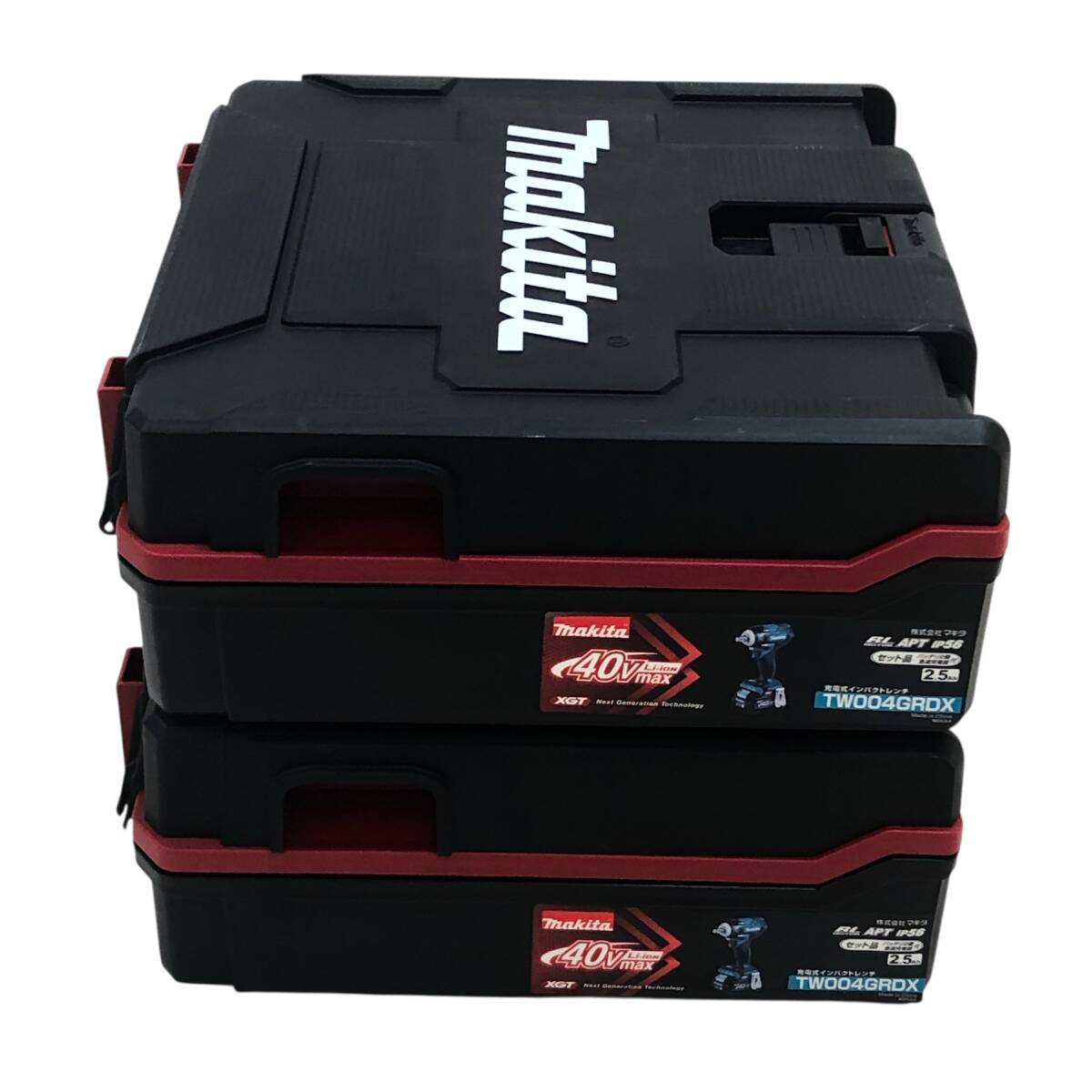 1円〜 2台セット 未使用 makita マキタ TW004GRDX 40V max 充電式 インパクトレンチ バッテリー2個 急速充電器 付き